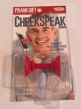Prank-O CheekSpeak Prank Gift Fake Hands-Free Phone Suction Mount Gag Gift NIB
